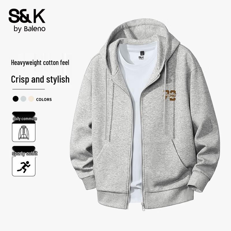 Baleno Men's S&K Series Hooded Zip-Up Sweatshirt Jacket