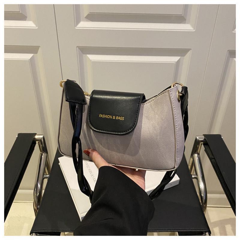 Color Solid Letter Style Large Capacity Pu Shoulder Bag Women Zipper Closure