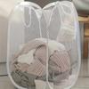 Large Capacity Mesh Laundry Basket Folding Laundry Storage Baskets with Handle Space Saving Home Organization for Bathrrom