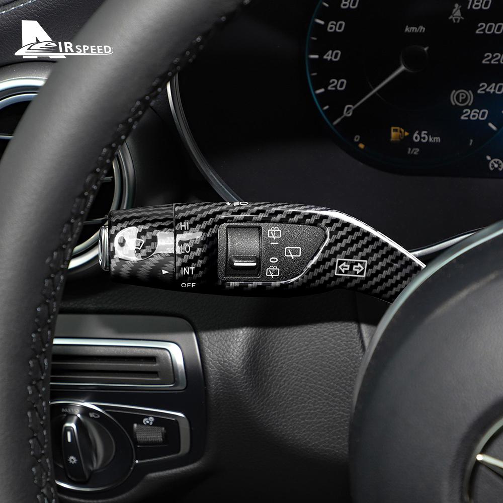 For Mercedes Benz A B C E S GLC CLA GLA GLE GLS CLS GLK ML Class W205 W213 W212 Carbon Car Wiper Gear Shift Rod Cover W176 W204