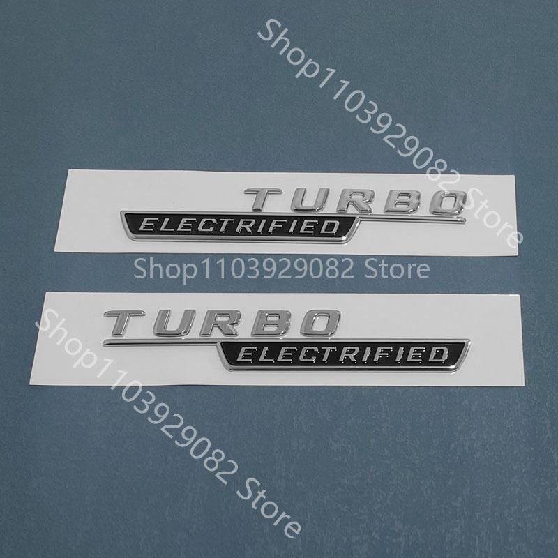 Chrome Black Fender Badges TURBO ELECTRIFIDE for Mercedes Benz W206 C43 C43s C53 C53s C63 C63s AMG Both Sides Emblems