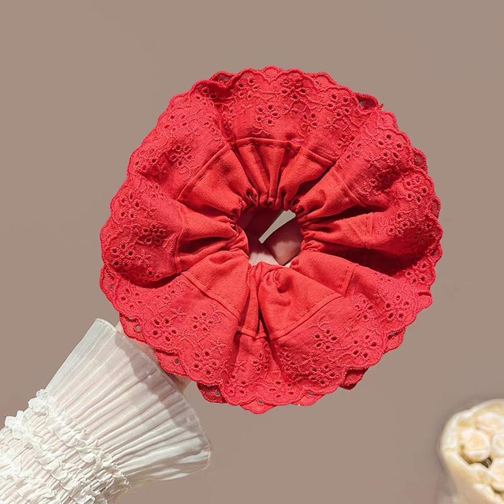 Stylish Lace Hair Scrunchies No Damage Scrunchy Hair Bands Ponytail Holders for Thick Curly and Thin Fine Hair