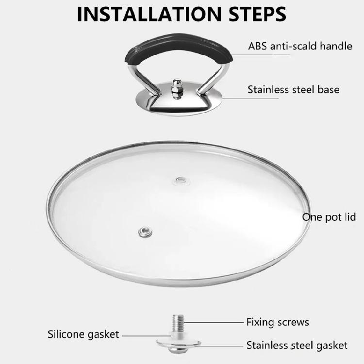 2 Piece Practical Kitchen Lid Handle Replacement Accessory Stainless Steel Durability Feature User Friendly Grip