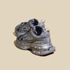 European Station silver thick-soled heightening dad shoes for women 2025 autumn and winter new mesh breathable sports and leisure shoes for women