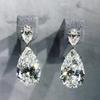 925 Sterling Silber Hochzeits Trend Ewigkeit Ohrringe mit Wassertropfen Zirkonia für Damen Ästhetische Hängeohrringe