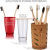 With Drainage Makeup Wood Bamboo Storage Cup For Home Bathroom Toothbrush Holder Toothbrush Cup