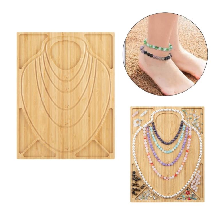 Bead Board Tray for Jewelry Making Wood Beading Board DIYs Necklace and Bracelet