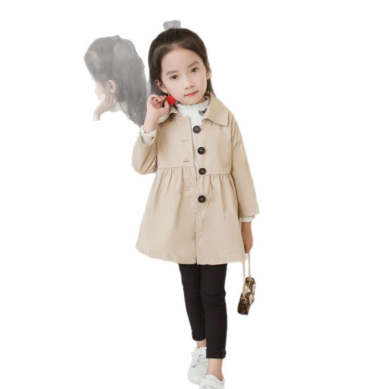 Mädchen Dünner Trenchcoat im koreanischen Stil - Niedliche Herbst-/Wintermode für 2-6 Jahre