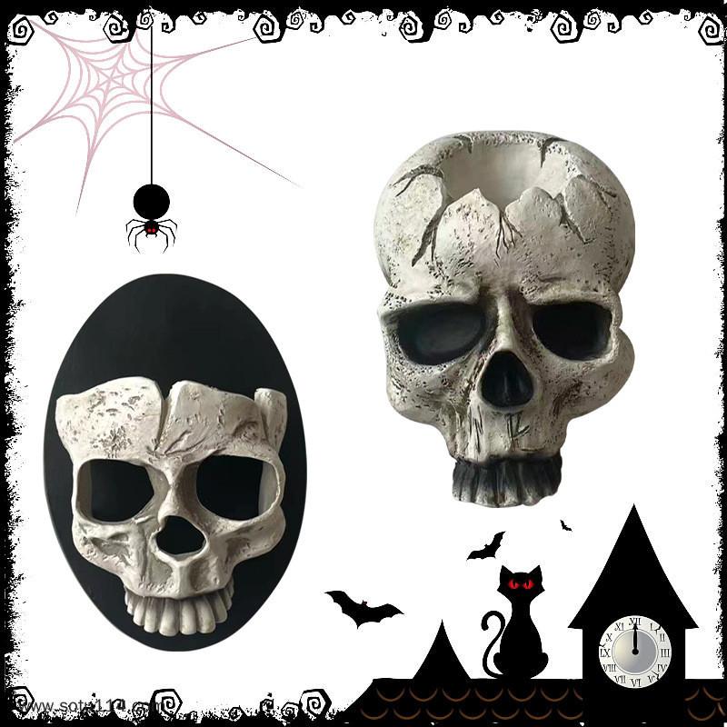 Hochwertige Harz Schädel Wandleuchte Ideal für gruselige Halloween-Dekorationen