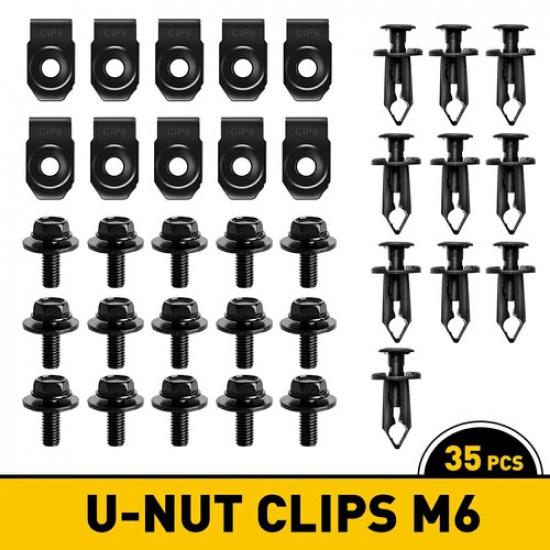 35x Body Bolts&U-nut Clip -M6 Engine Under Cover Splash Shield Guard For Hyundai
