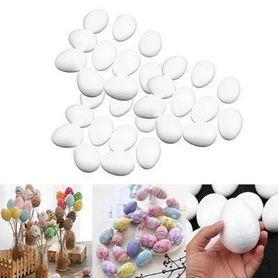 30 Stück weiße Schaum-Modellier-Eier, dekorative Kugeln, Ornamente