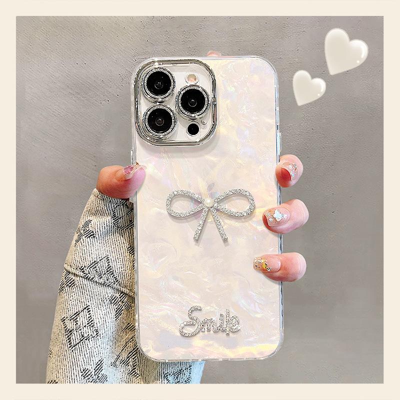 Pearl Bow Is Suitable for Apple 17promax Mobile Phone Case Iphone16 High-value Girls 15 New Models 14 Outside
