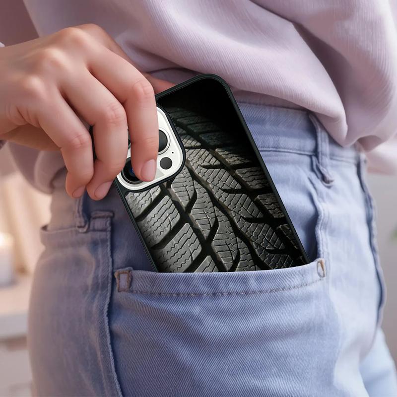 

Car Tire Tyre Tread skin Phone Case For iPhone 17 Air 15 16e 14 13 Pro Max Coque 12 11 Pro Max PLUS cover iPhone 16pro max
