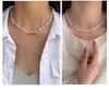 Double Layer Shredded Silver Pearl Necklace - Elegant Women's Clavicle Chain, Versatile Fashion Accessory, French Retro Style