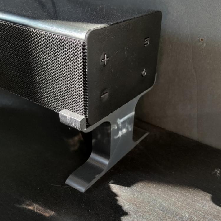 Media Shelf Soundbar Stand Set, Raised ABS Desktop Holders with End Stops for Speaker Support and TV Cabinet Placement In Bedroom Media Zone