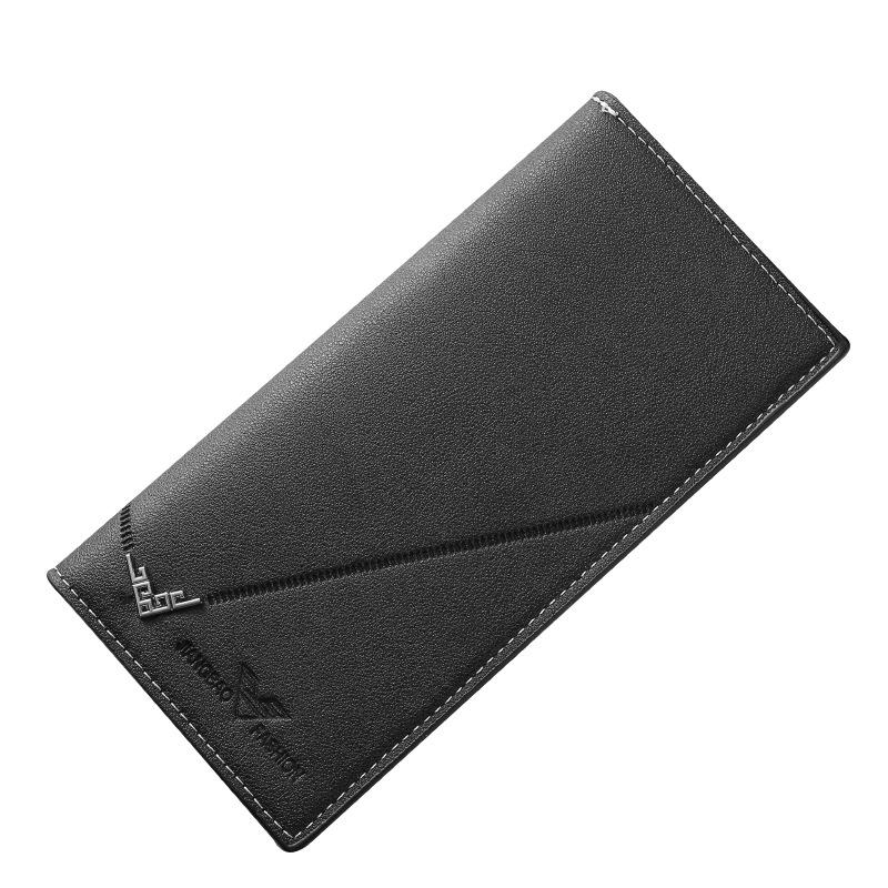Men's Premium Long Wallet Soft Leather Business Card Holder with 12 Slots Zippered Pocket Slim RFID Protection