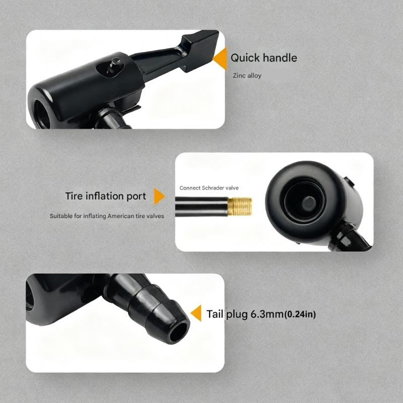 Auslaufsicherer Schnellanschluss-Luftpumpen-Adapterstecker aus Zinklegierung mit auslaufsicherem Design für einfaches Aufpumpen von Reifen
