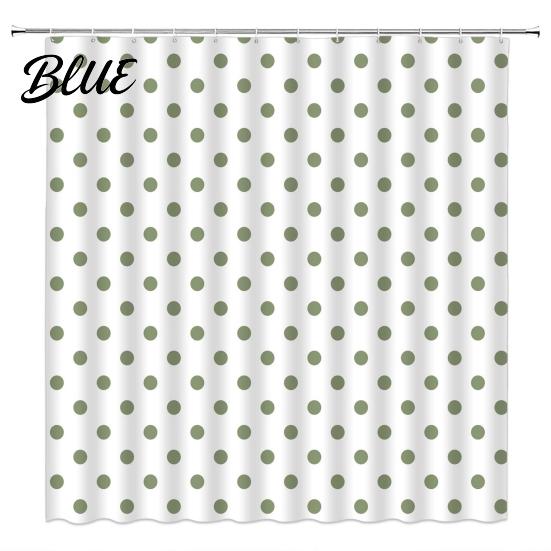 Standard Size Shower Fabric Bathroom Dot with Curtain Curtains Polka Hooks Waterproof Curtain Retro Bath Modern Decoration Accessories for