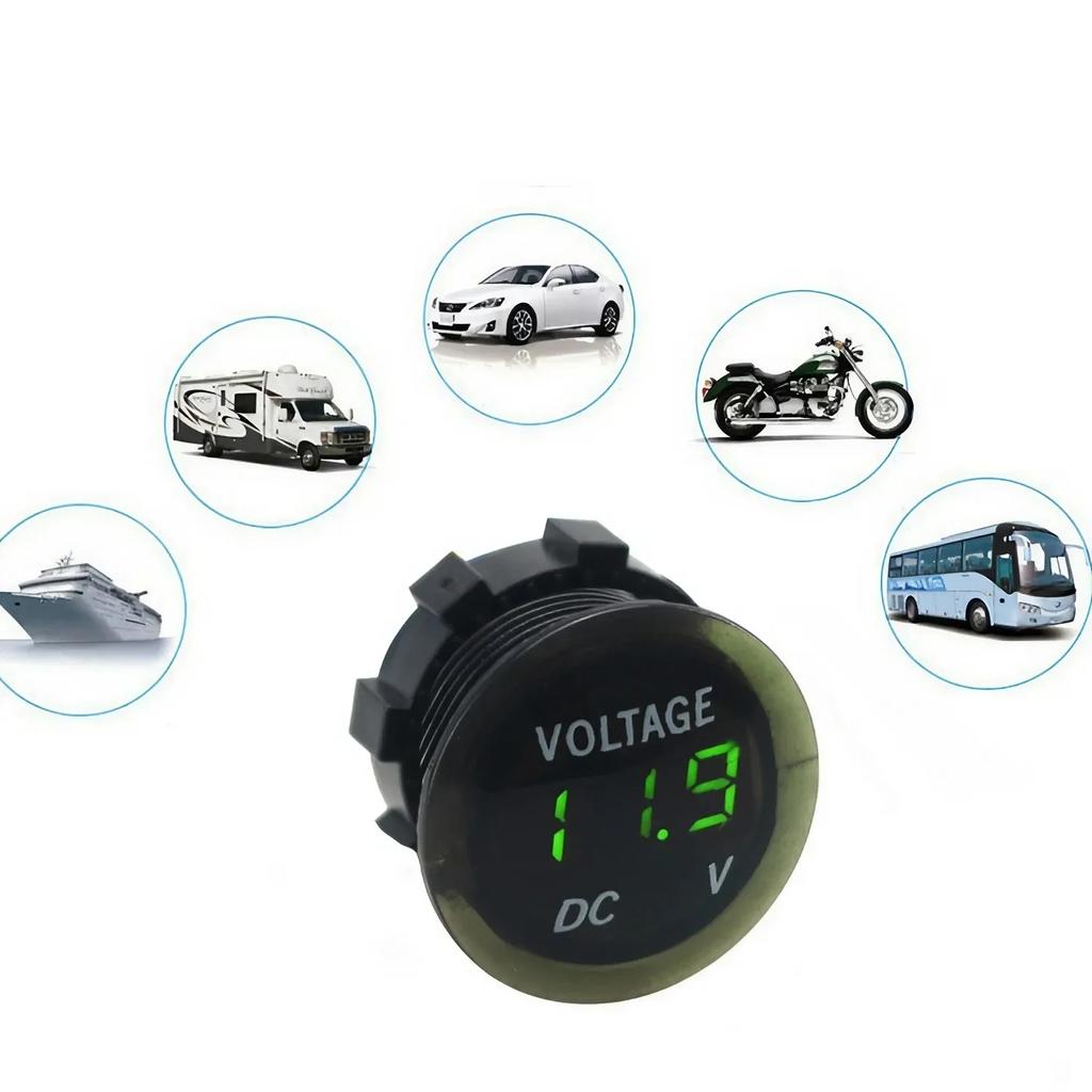 DC 12V 24V Digital Volt Meter Voltage Tester LED Display Automotive Motorcycle Boat Truck Accessories