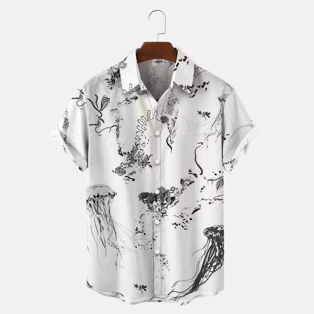 2026 Hawaiian shirt, short-sleeved, loose, casual, fashionable, beach style