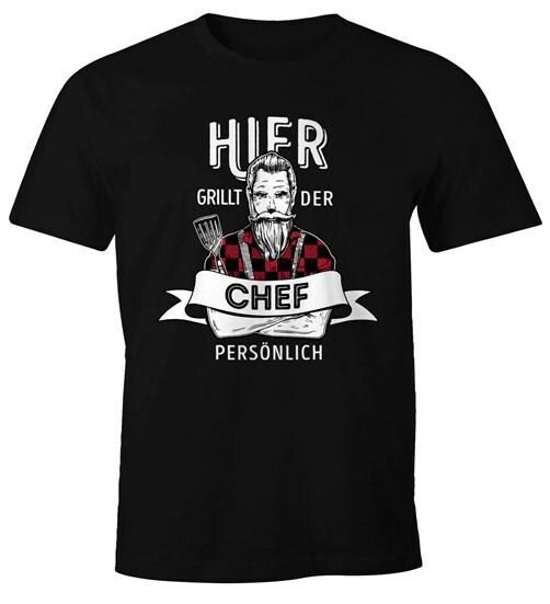 Men's T-Shirt Here The Boss Grilles Personal Saying Hipster Grilling Fun Shirt-