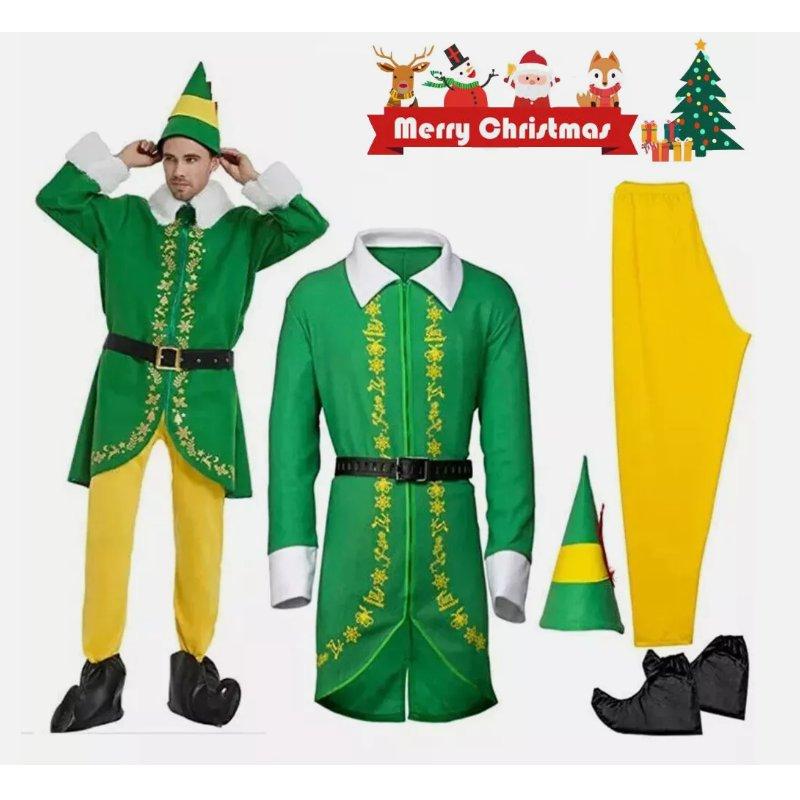 

Elf Cosplay Christmas Costume Suit Green Clothes Holiday Performance Decoration 110 Child