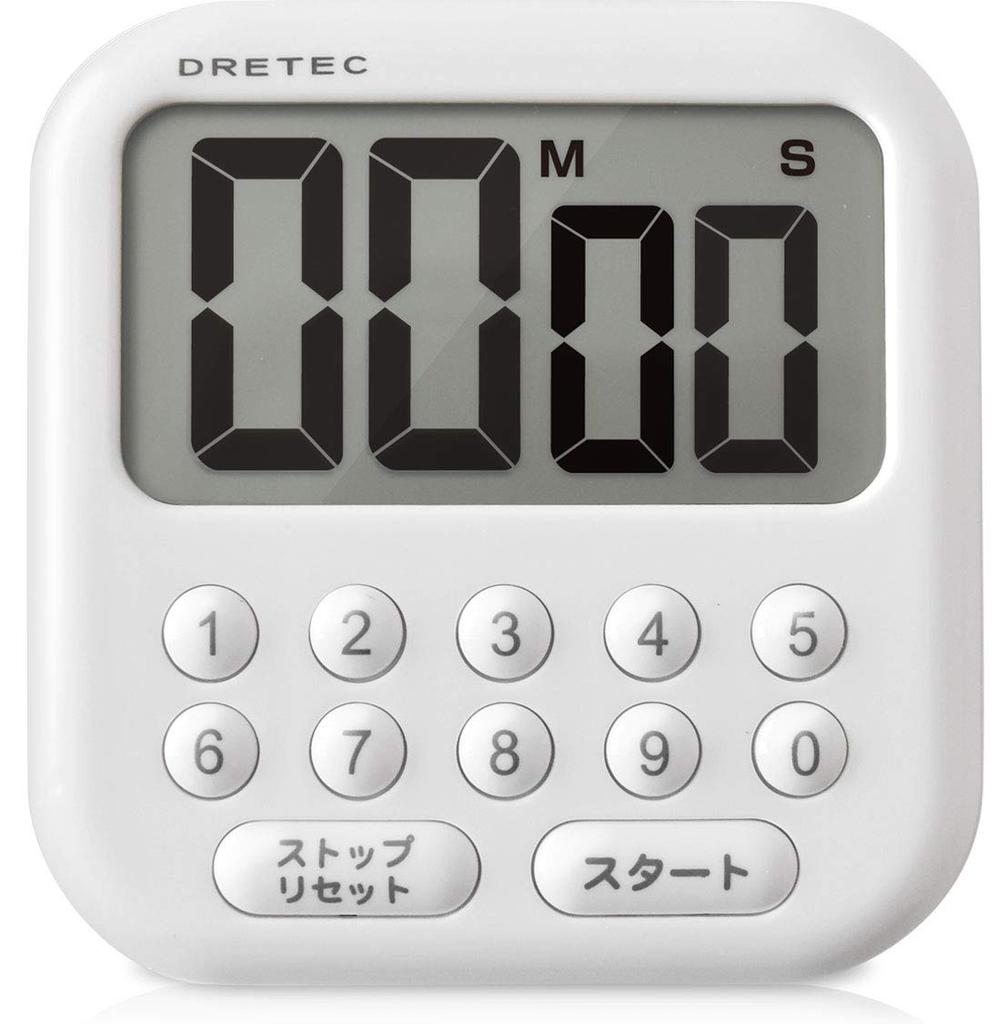 Dretec Stor Skjerm Maksimal Innstillingstid 99 Minutter 99 Gjentakelse Bobletidtaker, Sekunder, Nedtelling, Funksjon, 10, Hvit, T-544WT