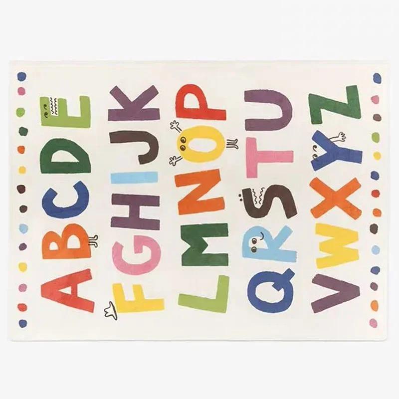 Cute Cartoon Baby Crawling Mat Rectangle Home Carpet for Living Room Bedroom Decor Non Slip Rug Indoor Outdoor Decorative Rugs