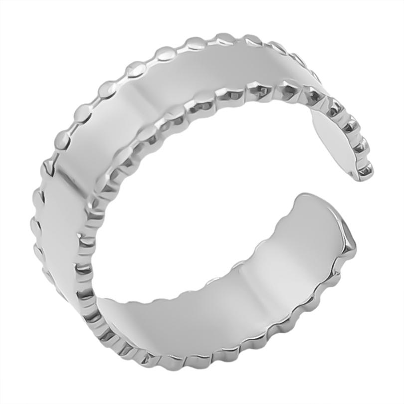 Geometria Semplice Moda Acciaio Inossidabile Anelli Aperti Per Donne Uomini Accessori Colore Argento Cuore Sole Rotondo Base Vuota Fai da Te Anillos