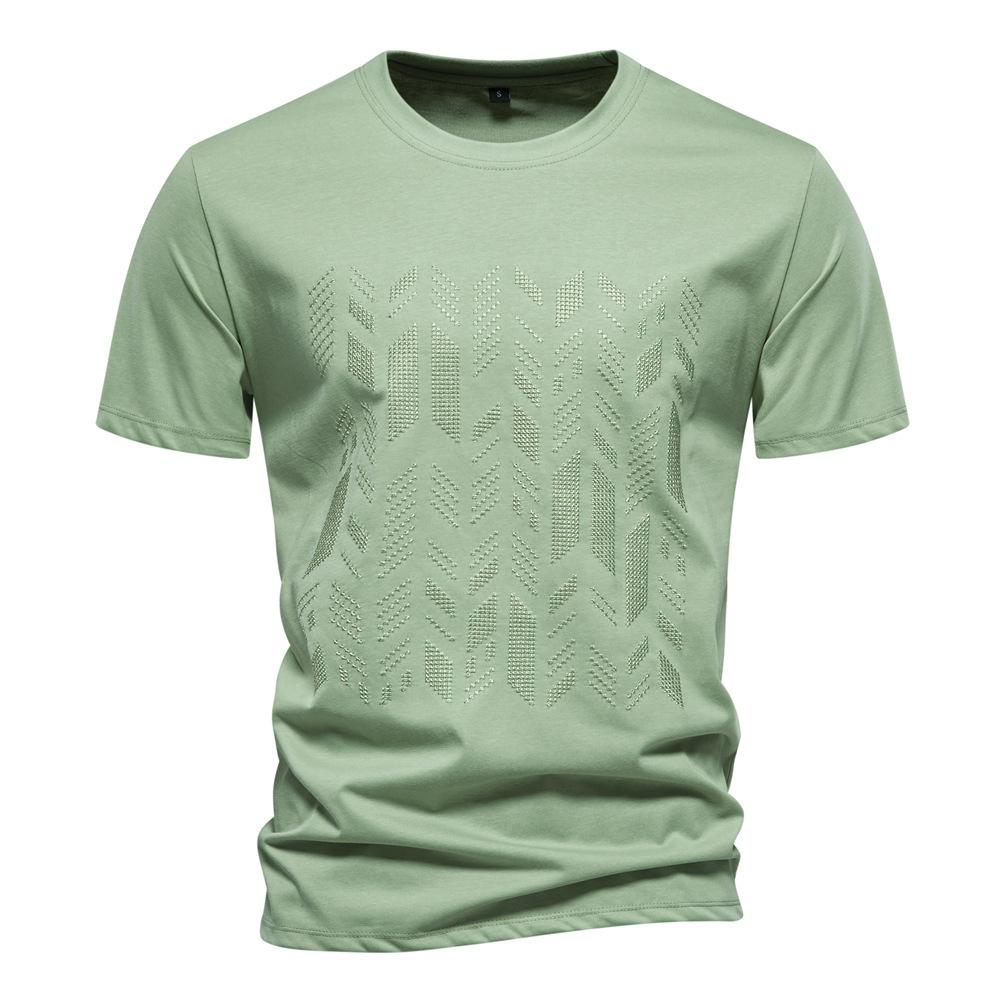 Spring and Summer New Embroidered Slim-fit Short-sleeved Casual Men s Trendy High-quality T-shirts S