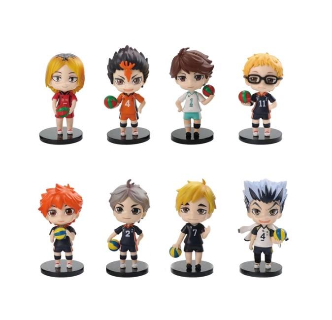 Set of Figurines Volleyball Kuroko Kuroko No Basuke Chibi Anime Children's Toys 8 Pcs 10 Cm