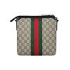 Gucci Einfache klassische gestreifte Gurtband-Leder-Logo-Canvas-Patchwork-Canvas-Tasche Umhängetasche Schulter-Crossbody-Tasche regulärer Herrenstil