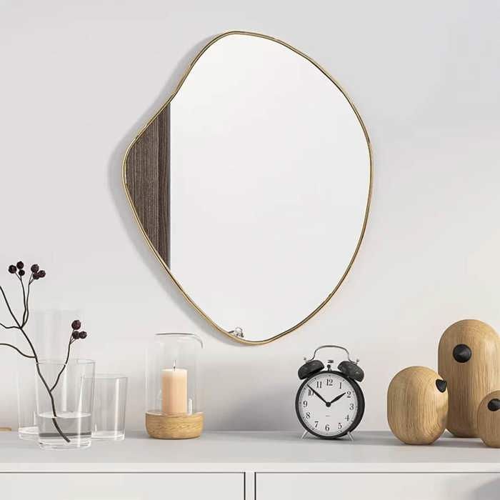 VidaXL Wall Mirror Makeup Vanity Cosmetic Bedroom Decoration Bathroom Living Room Interior Gold 348250