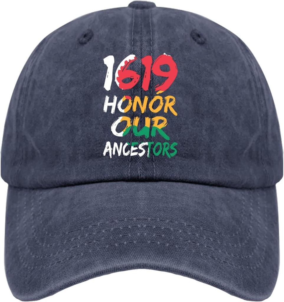 1619 Honor Our Ancestors Baseball Cap Polyester Casual Adjustable Adult Hat for Outdoor Sports