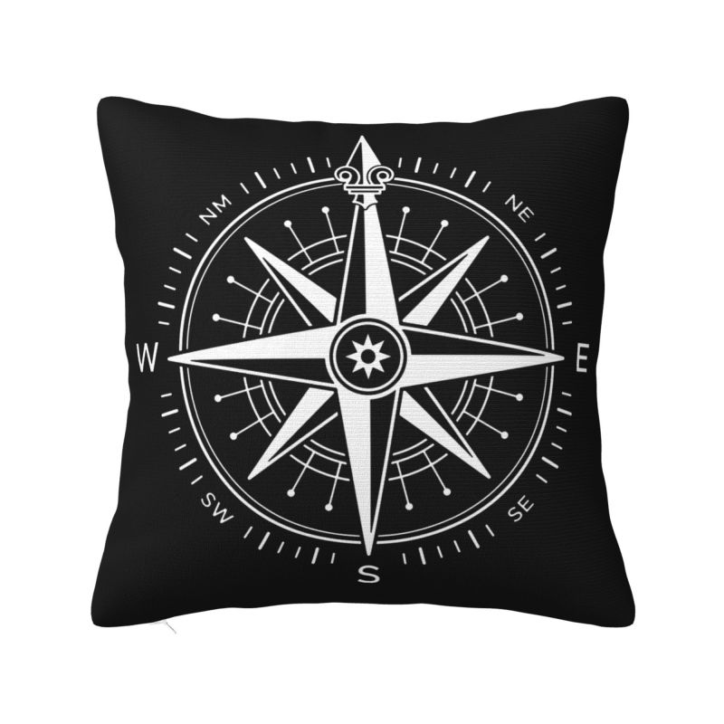Mountain Adventure Compass Pillow Decorative Modern Cushion Cover Velvet Pillowcase