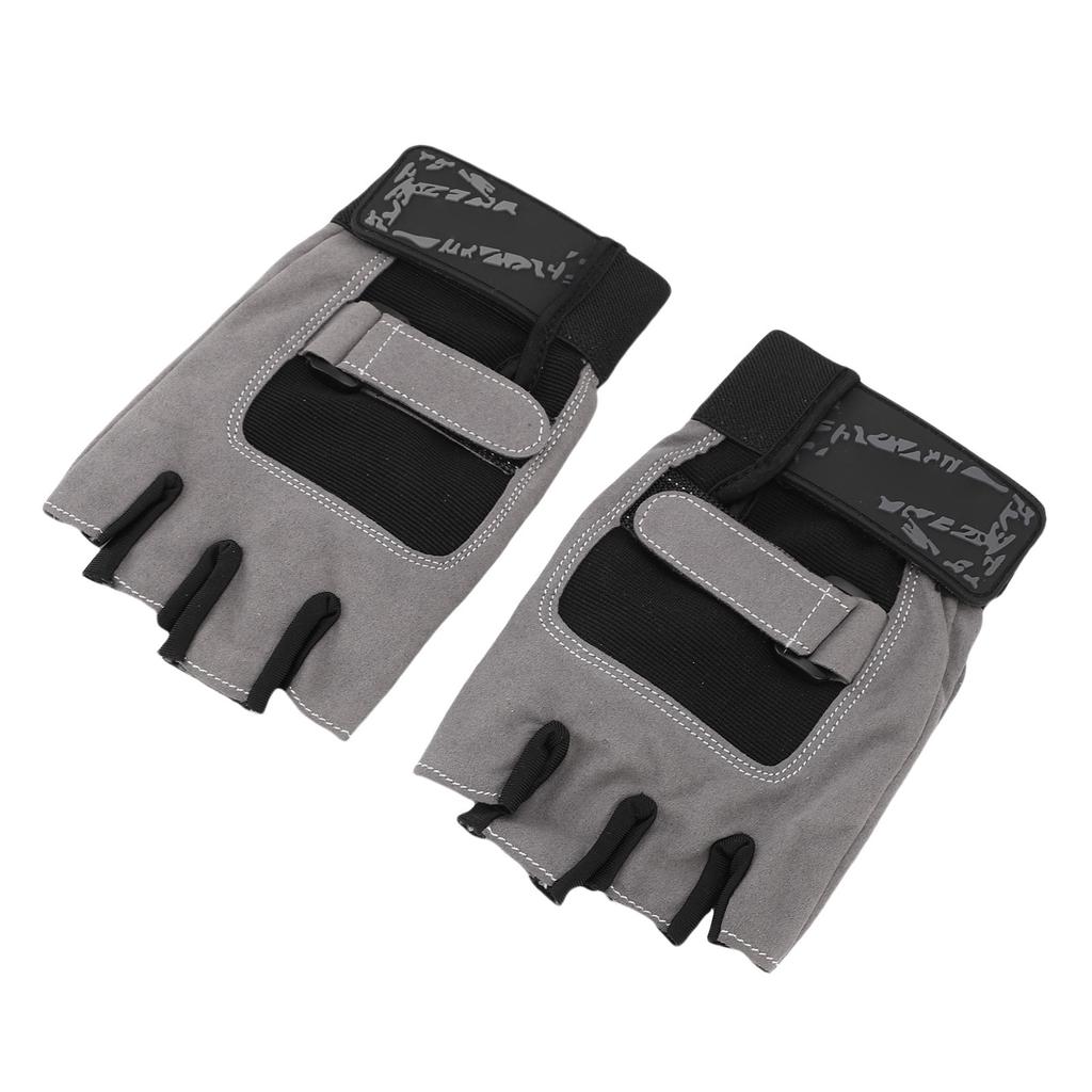 1 Pair Cycling Gloves Anti Slip Shock Absorbing Fingerless Workout Gloves for Road Riding Gym Exercise Driving