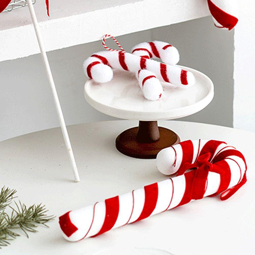 Large Candy Cane Hanging Ornaments White and Red Christmas Tree Decoration  New Year Decor