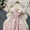 French Dress Female Light Luxury Celebrity High-end Temperament Suspender Waist Jacquard Dress Female Summer Thin Tutu