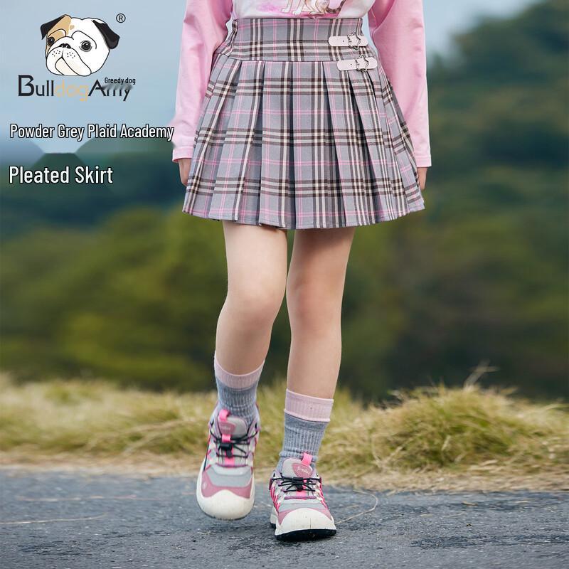CHANZUIGOU Girls  Spring School Style Plaid Pleated Skirt 150 cm