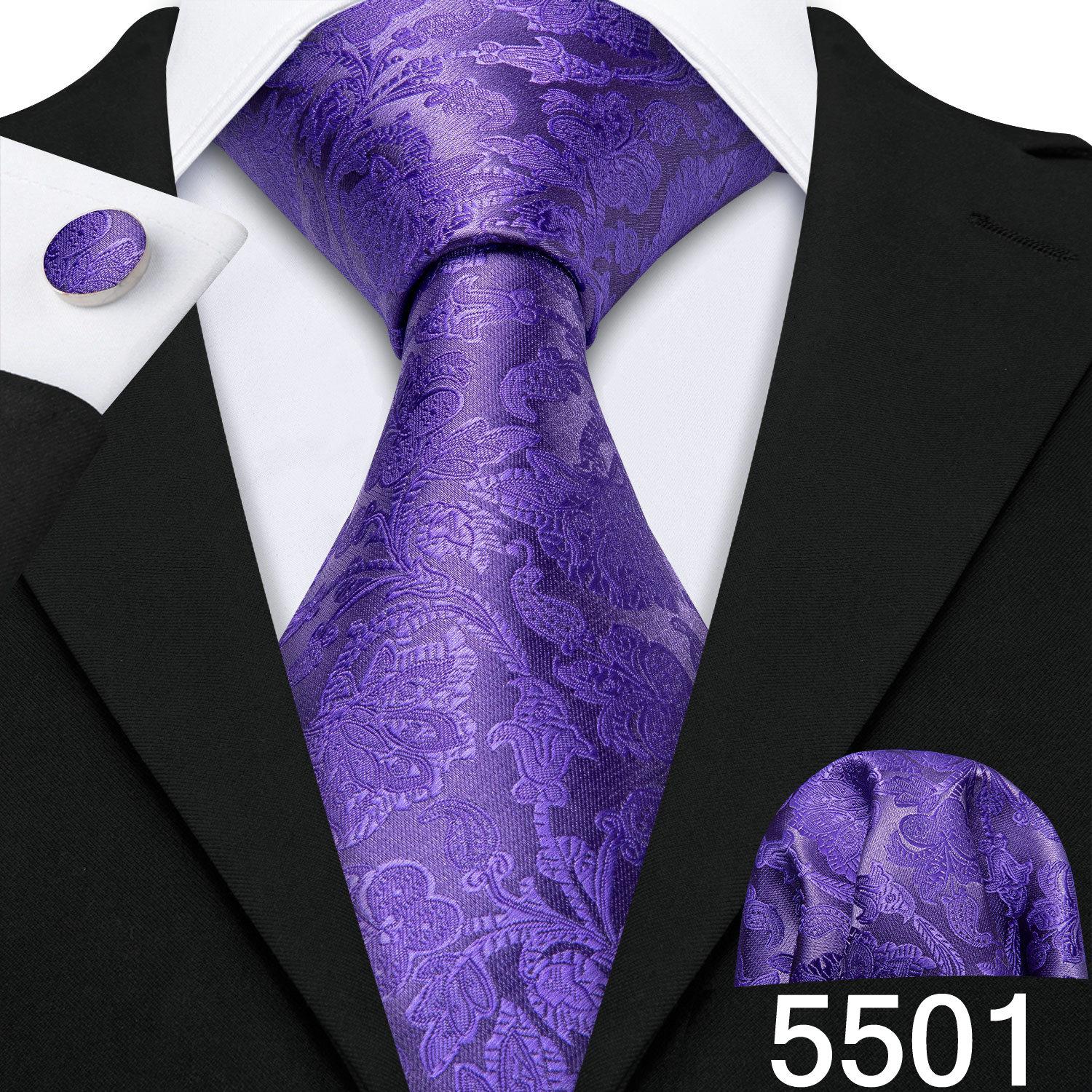 Набор запонок с галстуком Barry.Wang, коричневый, красный, черный, жаккардовый, тканый, для свадьбы N-5501