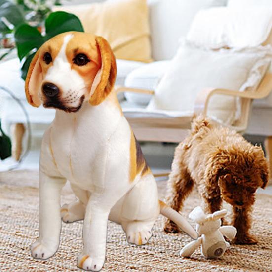 Beagle Dog Plush Toy Sitting Puppy Plushie Stuffed Animal Doll Pillow Home