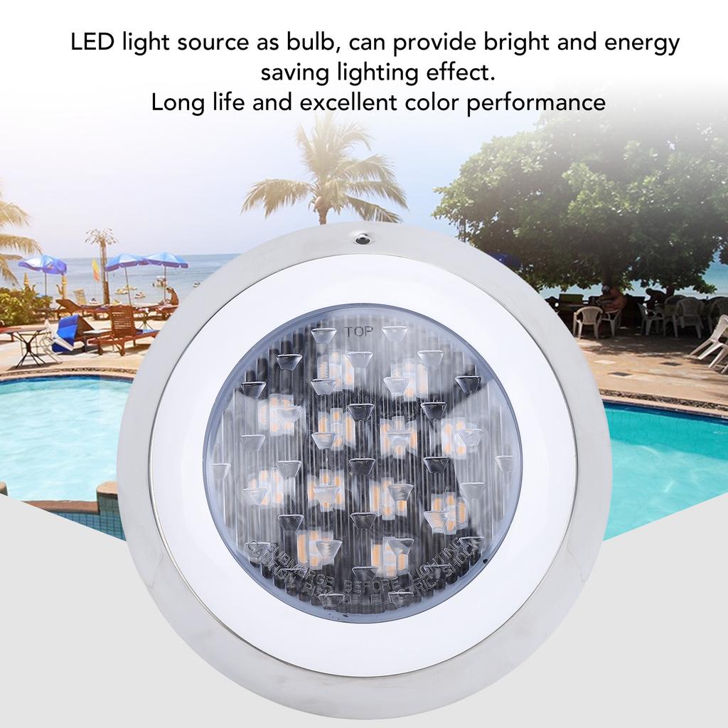 Submersible Pool Lights Professional Warm Light 3000K 12W 12V Wall Mounted Waterproof Underwater LED Pool Lights for Swimming Pool