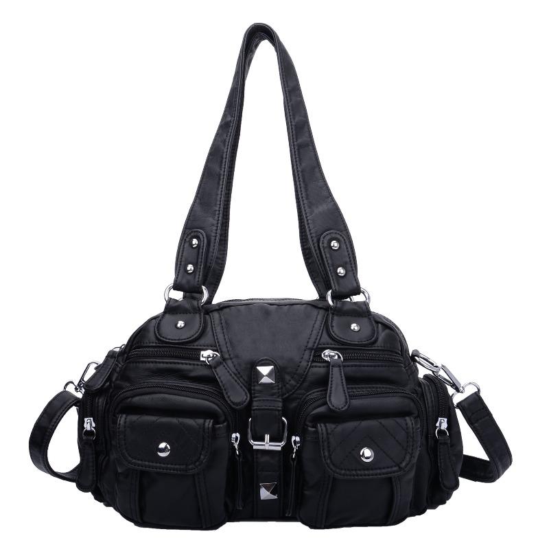 Nuova borsa a mano da donna Yk lavata, borsa a tracolla versatile per il pendolarismo, borsa a tracolla morbida in pelle