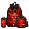 Set de 3 piezas L-Lamin Yamal con Mochila con Bolsillo Frontal Material Escolar Estrella de Fútbol Bolso Escolar, con Bolsa para el Almuerzo, Estuche, Mochila