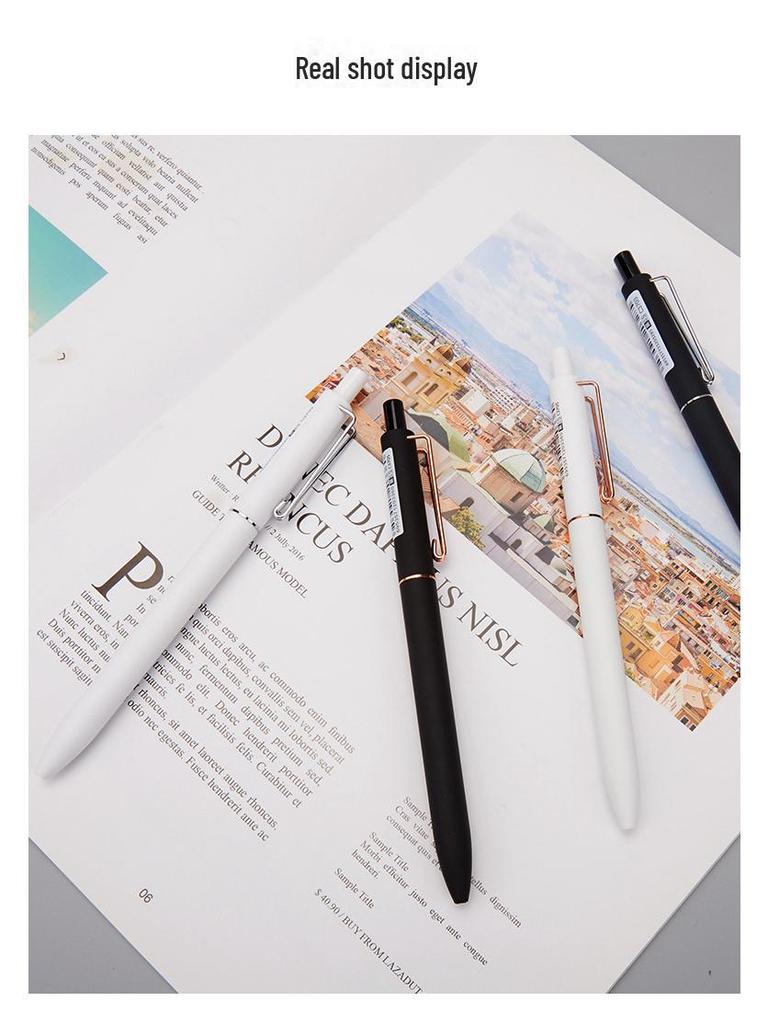 Creative V-Clip Display Rack with Quick-Dry Black & White Student Brush Pens