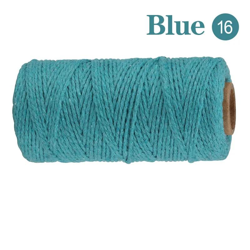 2mm 100M Macrame Cord Corda di cotone Spago Filo Stringa Artigianato Cucito fai da te Fatti a mano Arazzi Boemia Festa di nozze Decorazioni per la casa