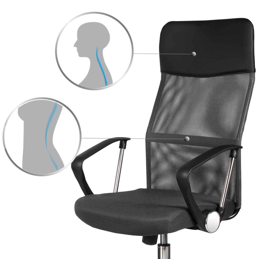 Sofotel Sydney Micro-Mesh Office Chair, Dark Gray