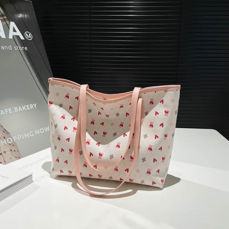 New College Student Tote Bag Women's Large Capacity 2025 Dopamine Handheld Women's Bag Commuting Class Shoulder Bag