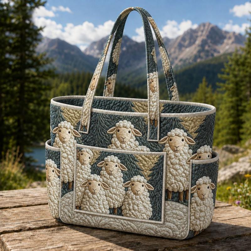 Large Capacity Tote Bag Digital Print Quilted Single Shoulder Hand Carry Casual Travel