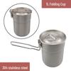 ZISIZ Stainless Steel Portable Camping Mug with Folding Handle